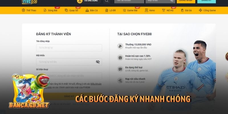 Các bước đăng ký nhanh chóng