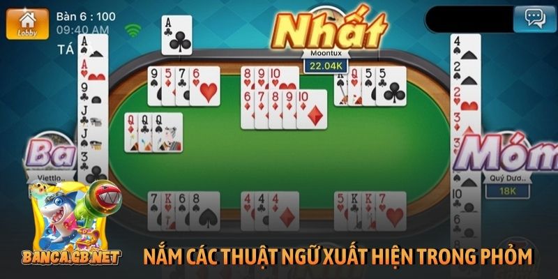 Nắm chắc các thuật ngữ xuất hiện trong ván Phỏm